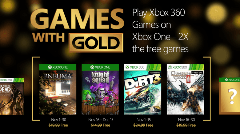 Estos son los juegos gratis de Noviembre para Xbox