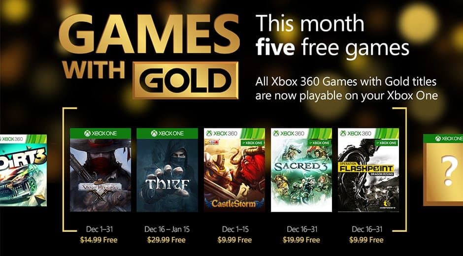 Microsoft da a conocer los juegos gratis para el mes de Diciembre