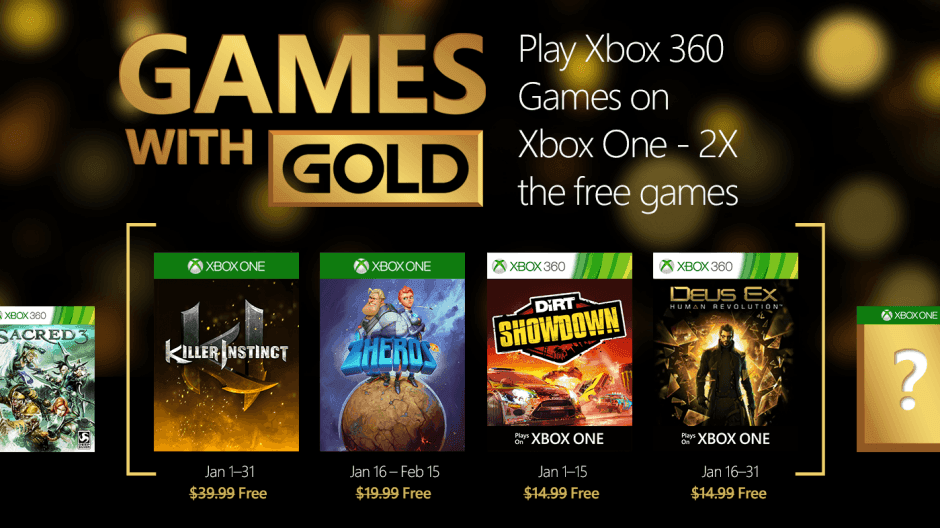 Revelado los juegos gratuitos de Enero para miembros Gold de Xbox