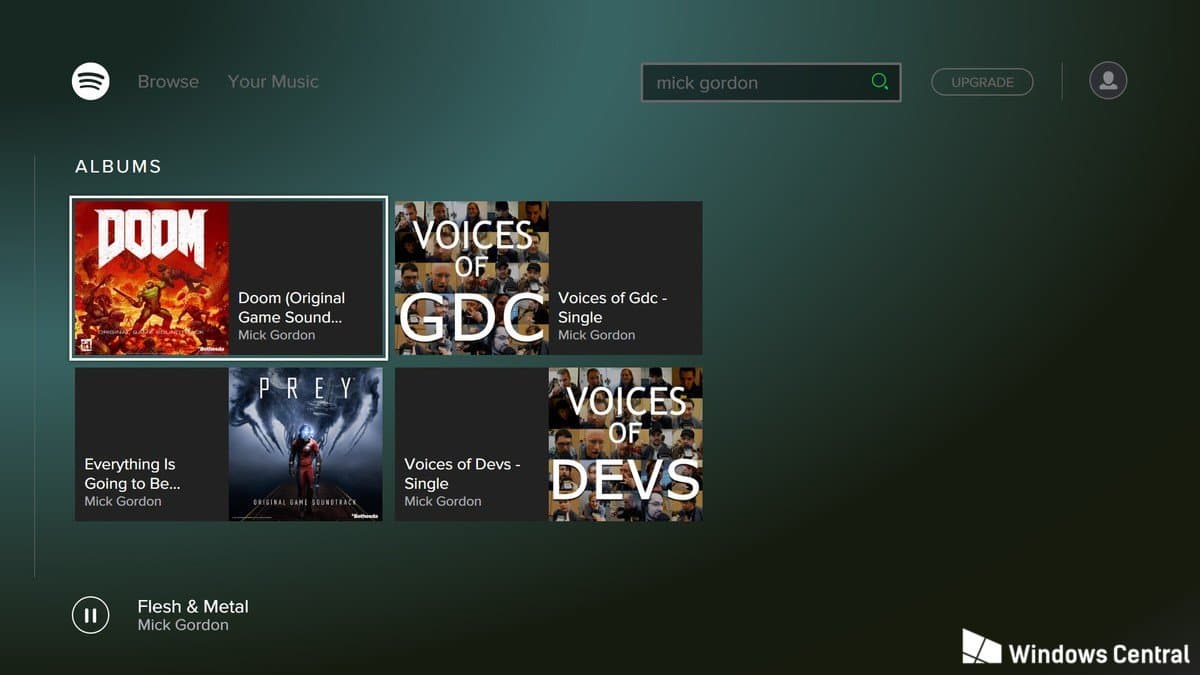 Así es como luce la app Spotify en Xbox One
