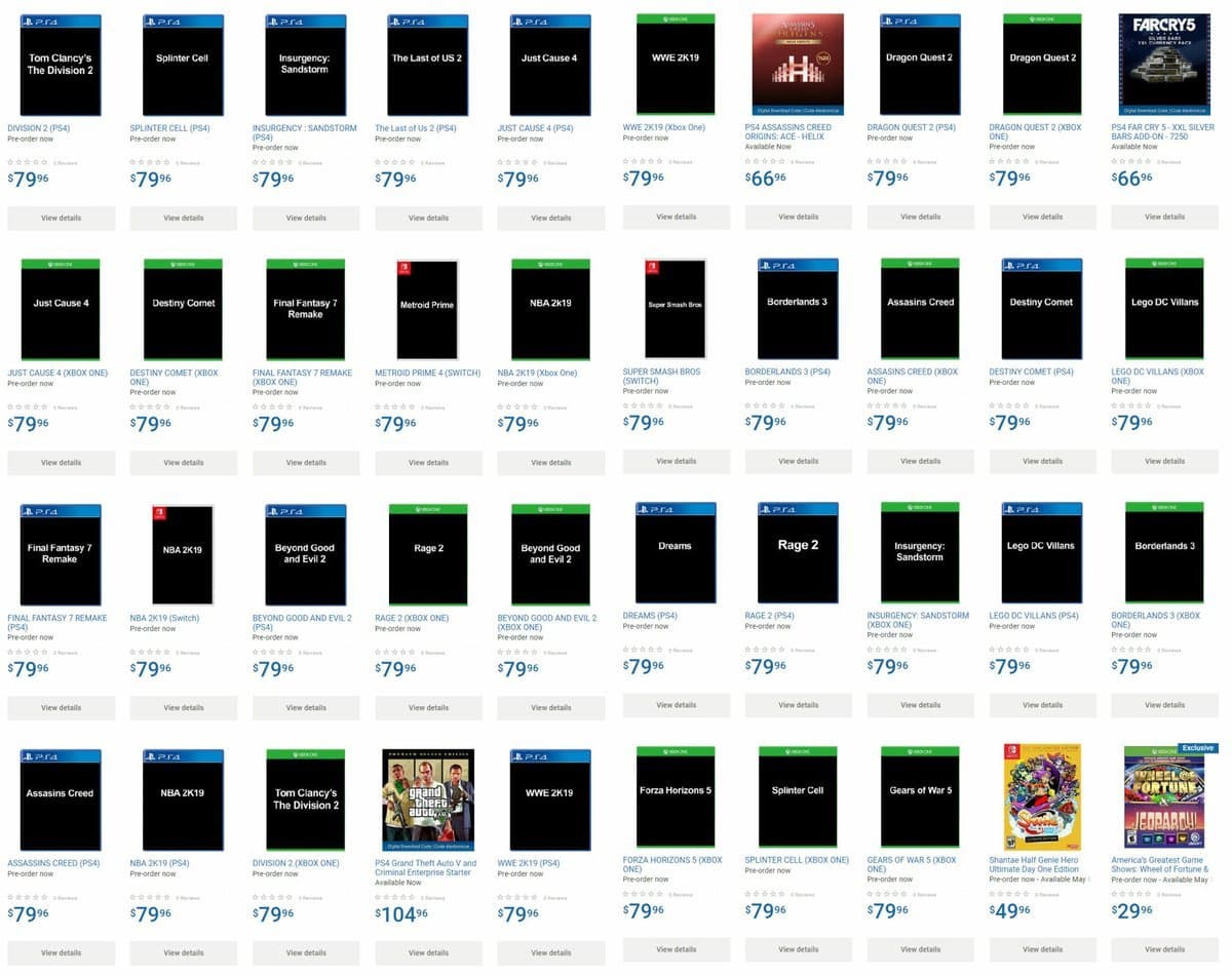 [Rumor] Posible lista de juegos que se anunciarán en este E3 2018 según Walmart Canadá