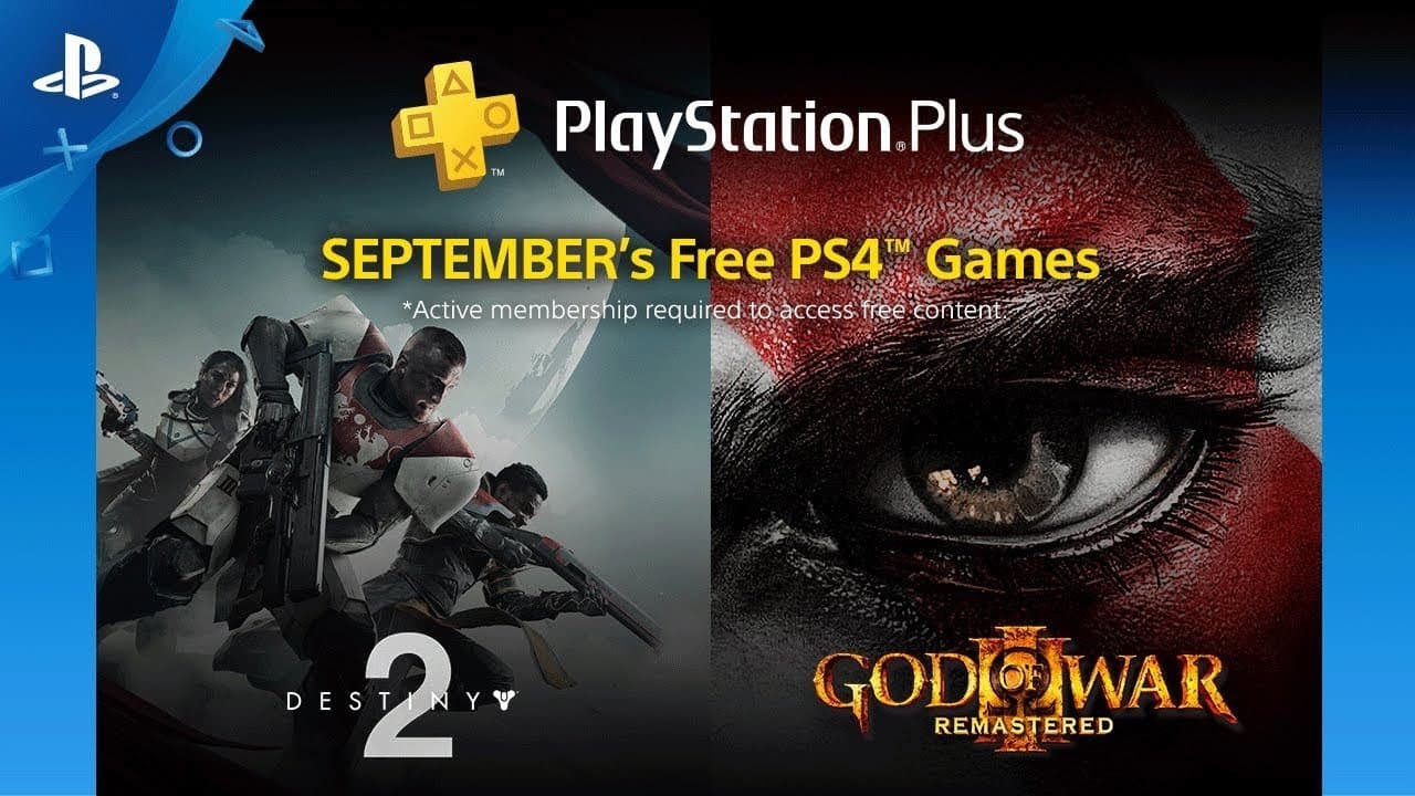Destiny 2 y God of War III Remastered como los destacados en los juegos gratis de Septiembre para Playstation Plus