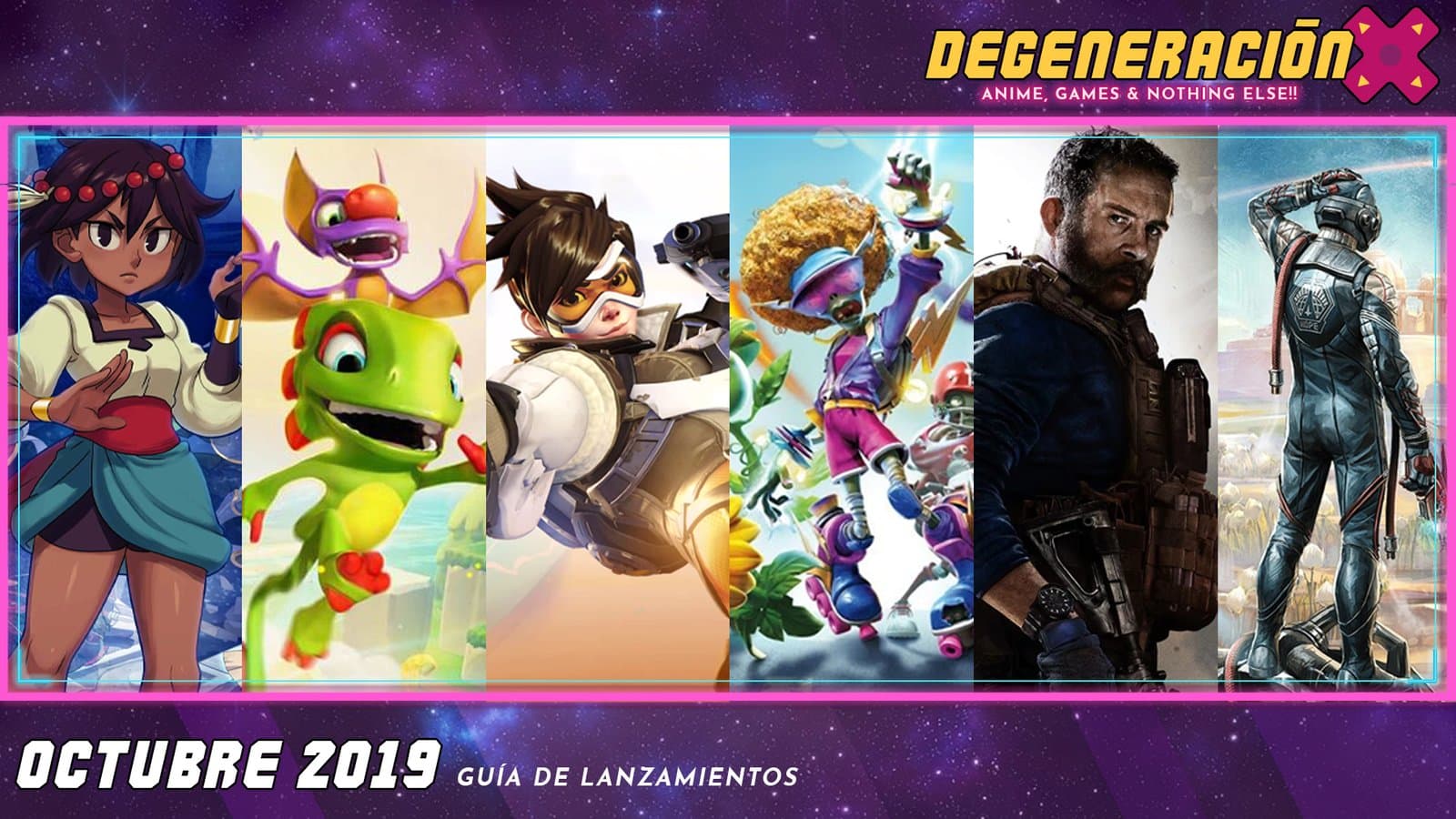 Calendario de lanzamientos para octubre 2019