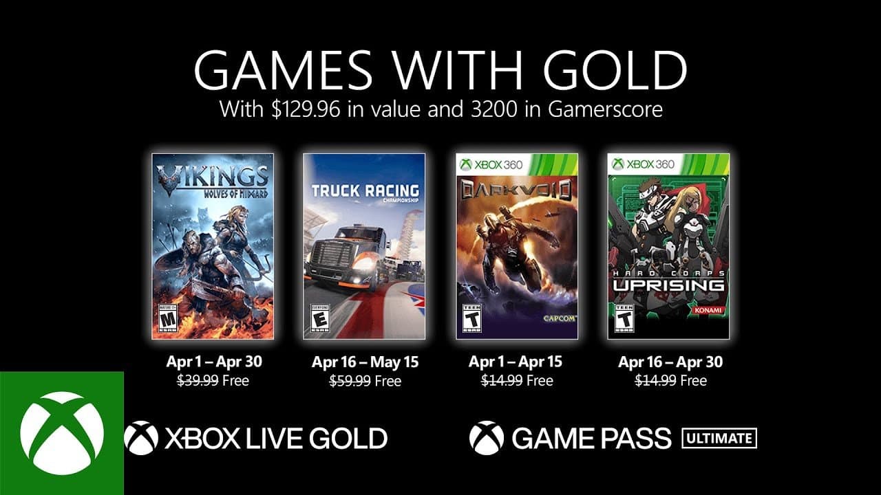 Anunciado los Games With Gold de abril