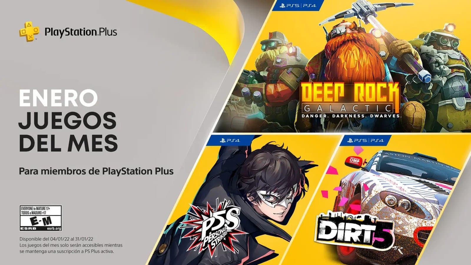 Anunciado los juegos PlayStation Plus para enero 2022