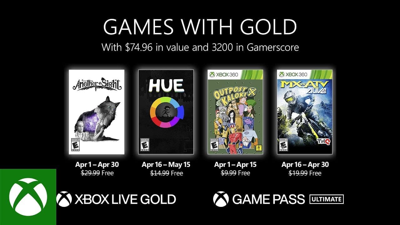 Estos son los Games with Gold para abril 2022