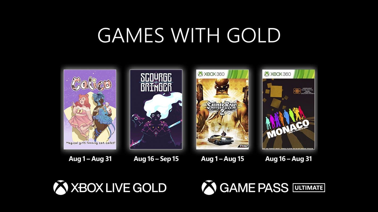 Anunciado los Games with Gold para agosto