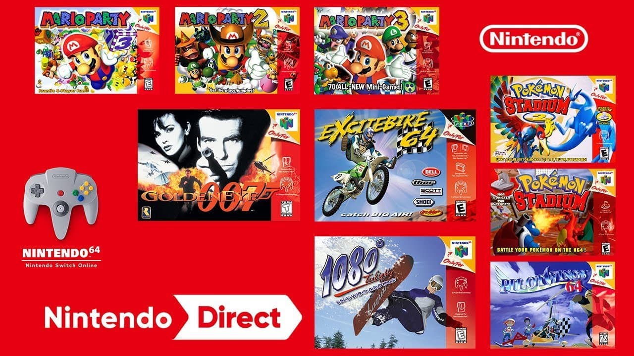 Anuncian más títulos del Nintendo 64 para el Nintendo Switch Online, incluyendo Mario Party, Pokémon Stadium y Golden Eye 007