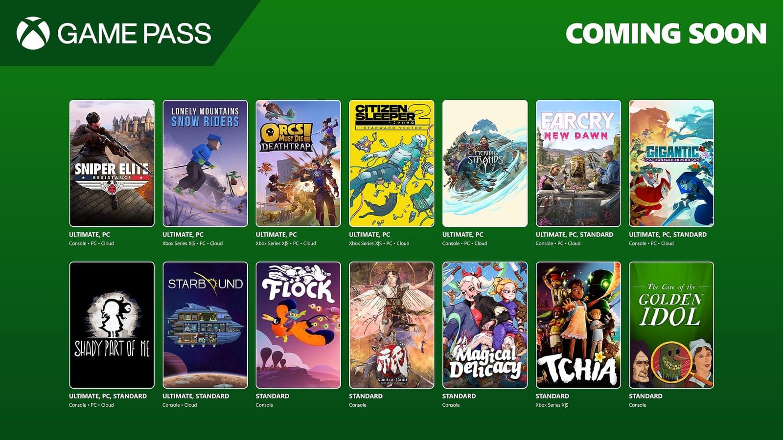 Llegan 14 juegos al servicio de Xbox Game Pass en la segunda mitad del mes de enero