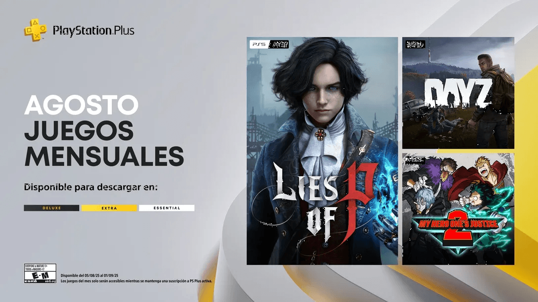 Sony revela los juegos mensuales de agosto para PlayStation Plus