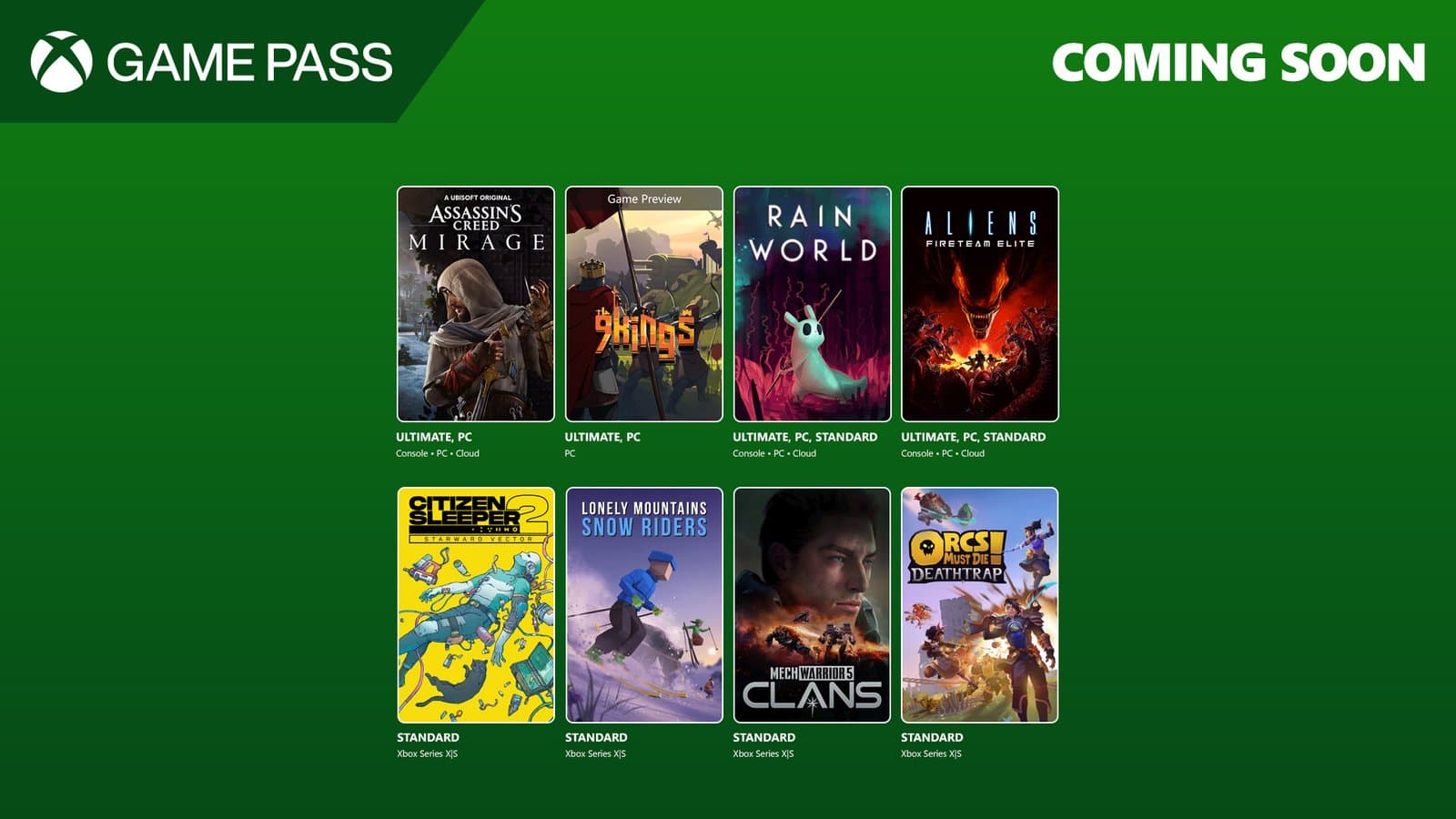 Anunciada la primera tanda de juegos de agosto para Game Pass
