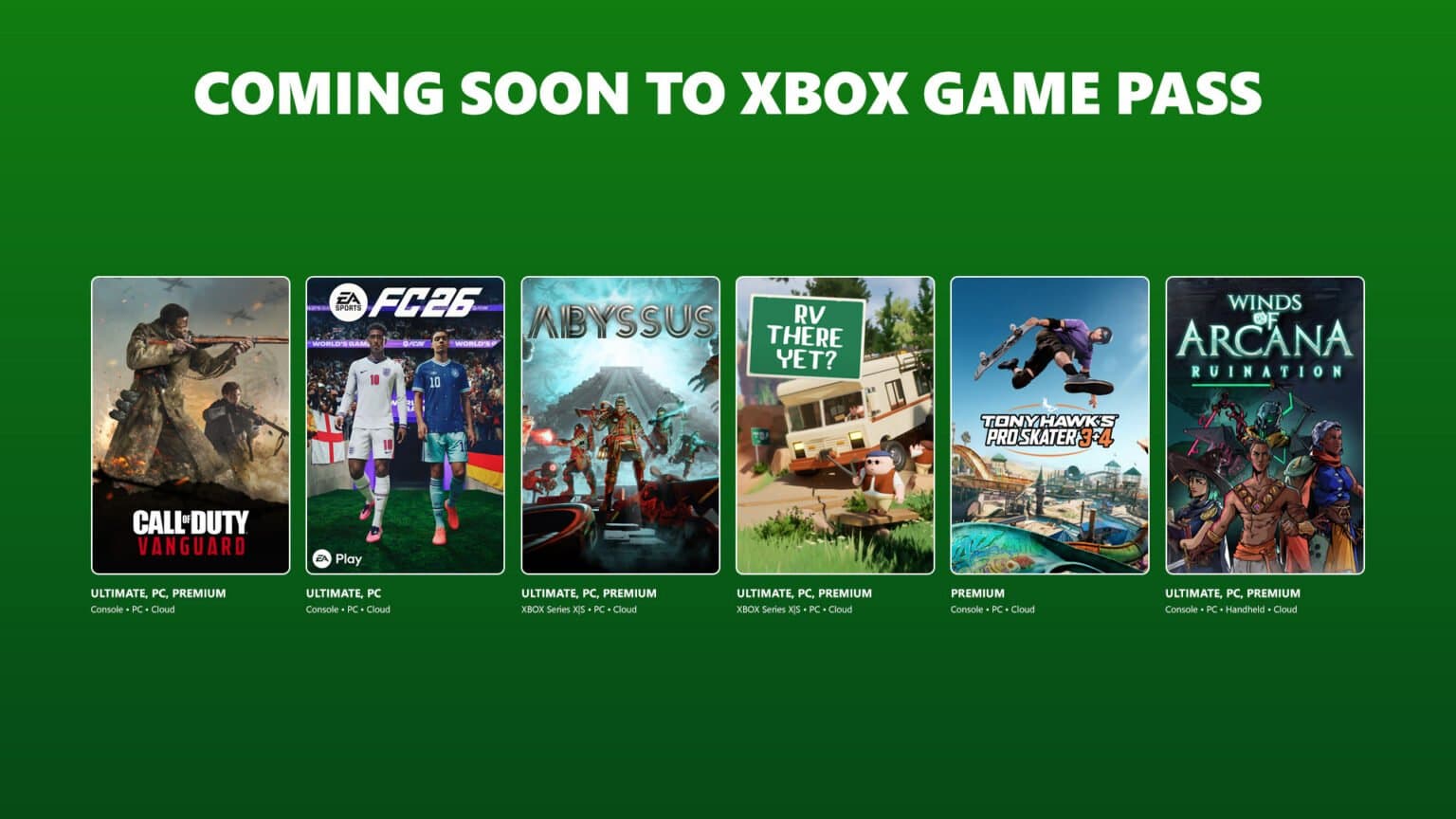Xbox Game Pass suma EA Sports FC 26, Call of Duty: Vanguard y más juegos