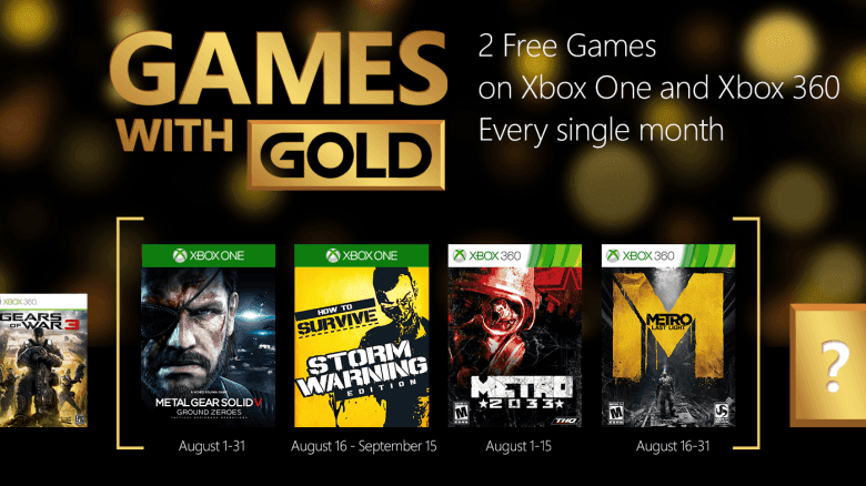 Metal Gear Solid V: Ground Zeroes y Metro en los Games with Gold de Agosto