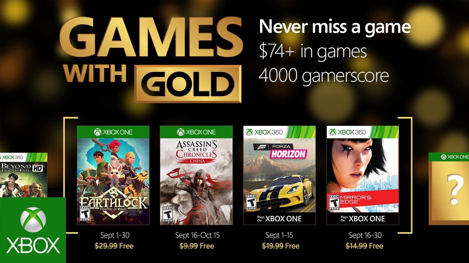 Estos son los juegos gratis de Septiembre para Xbox