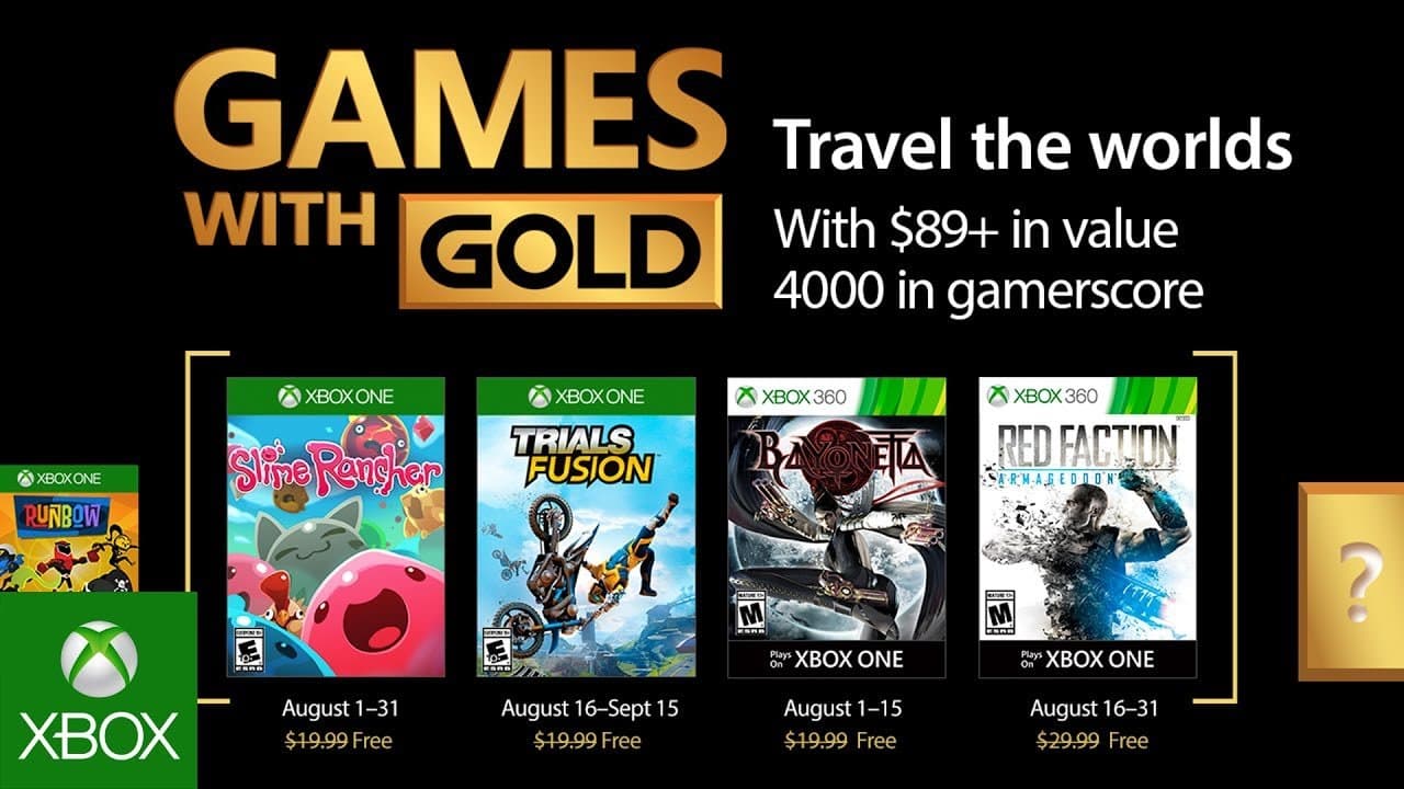 Anunciado los juegos gratis de Agosto para Xbox