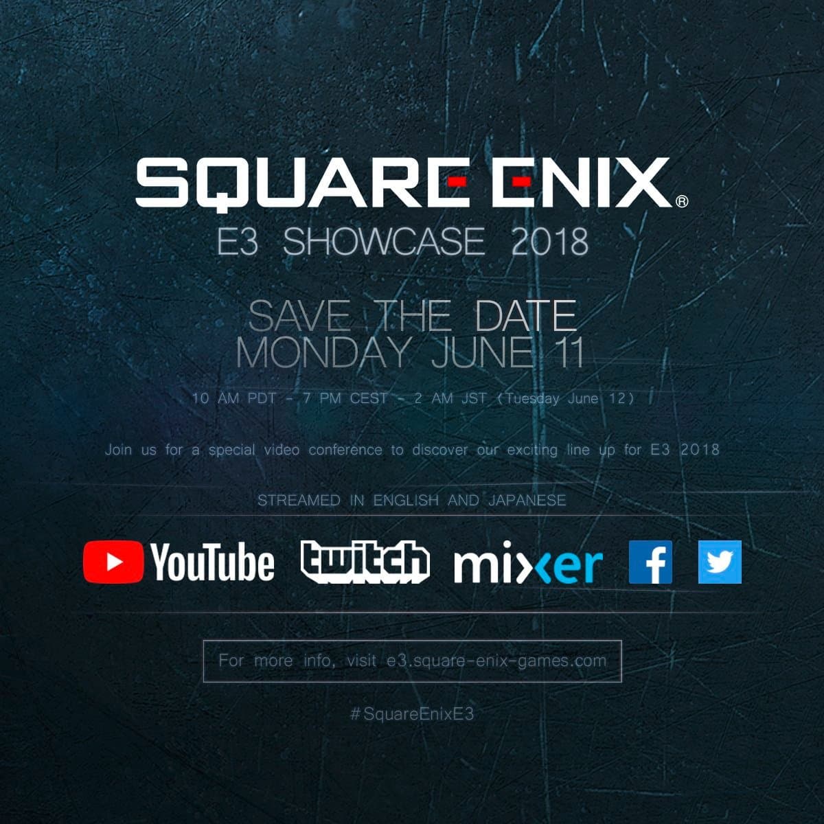 Square Enix tendrá su conferencia de prensa en este E3 2018