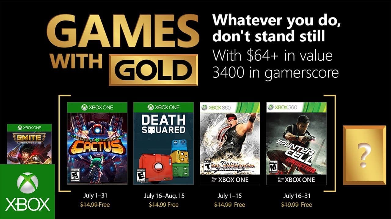 Anunciado los juegos gratis de Julio para Xbox