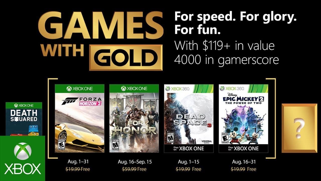 Super mes con los juegos gratis de Agosto de Xbox