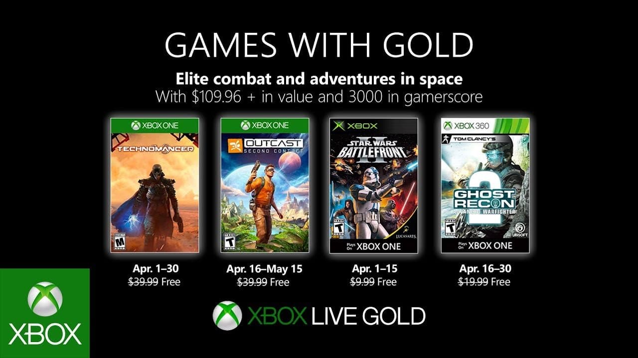 Anunciado los juegos gratis de Abril para Xbox