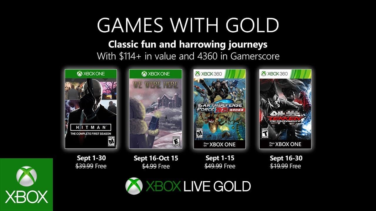 Xbox anuncia sus Games with Gold de septiembre