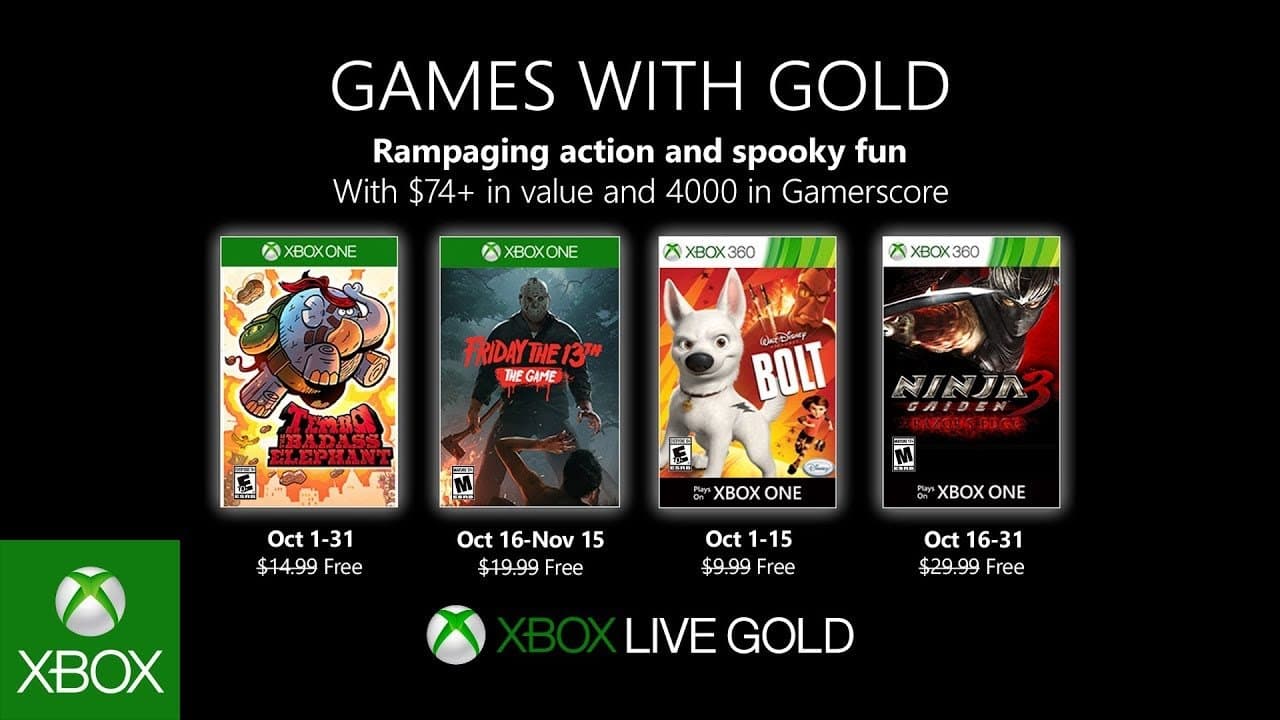 Estos son los juegos gratis de octubre para Xbox