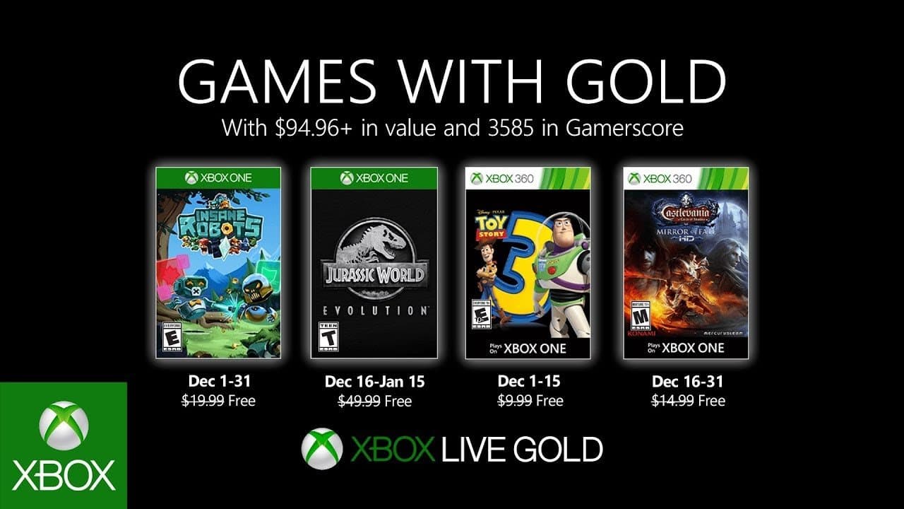 Xbox anuncia sus juegos gratis para diciembre