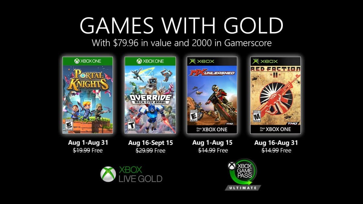 Anunciado los Games with Gold para agosto