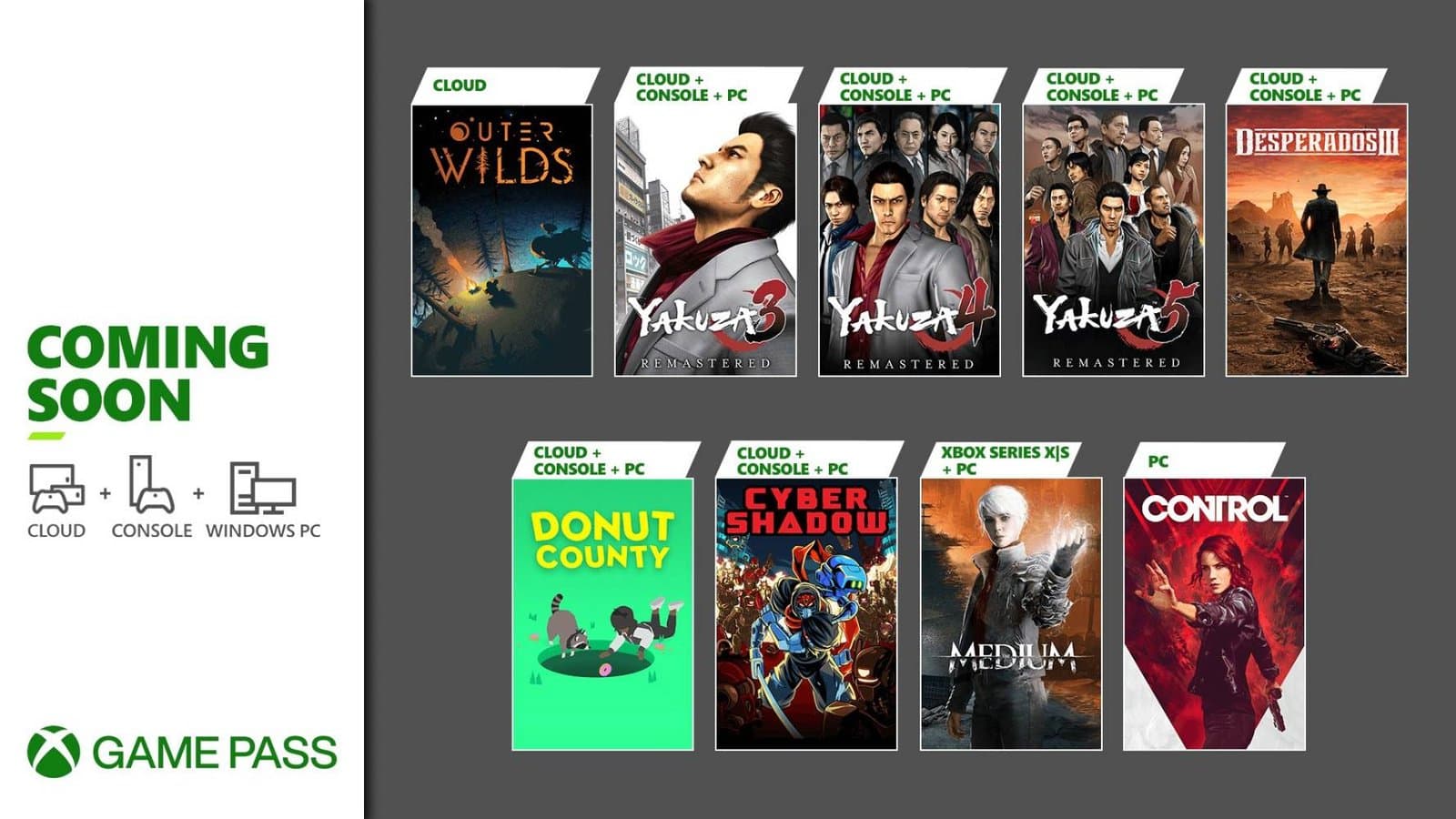 Yakuza Remastered Collection, The Medium y más juegos llegarán pronto a Xbox Game Pass