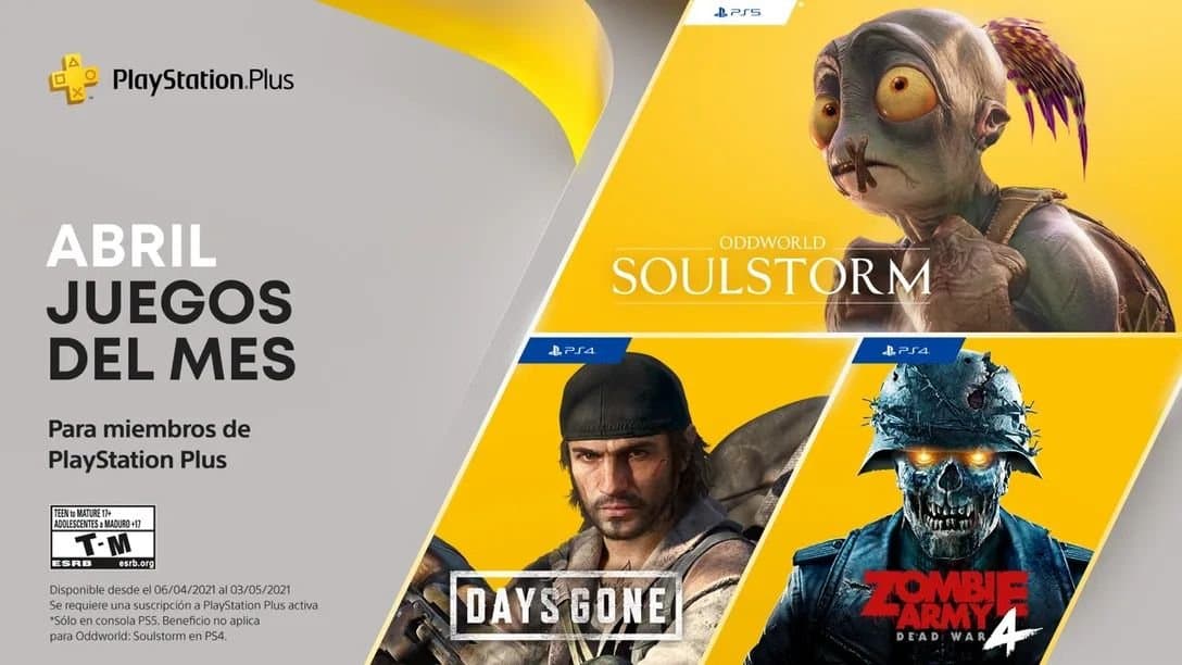 Estos son los juegos PlayStation Plus para el mes de abril