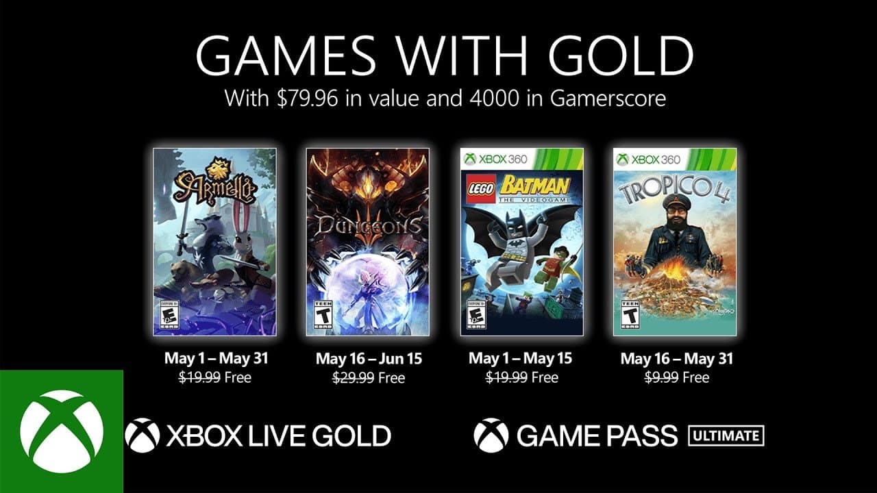 Estos son los Games with Gold de mayo 2021